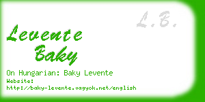 levente baky business card